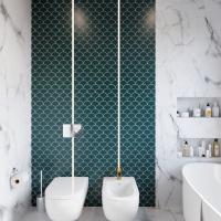 Мозаика керамическая Kotto Ceramica SCALES SC 6017 Aquamarine 240 x 240 x 9 ( 0,037 m.2 )