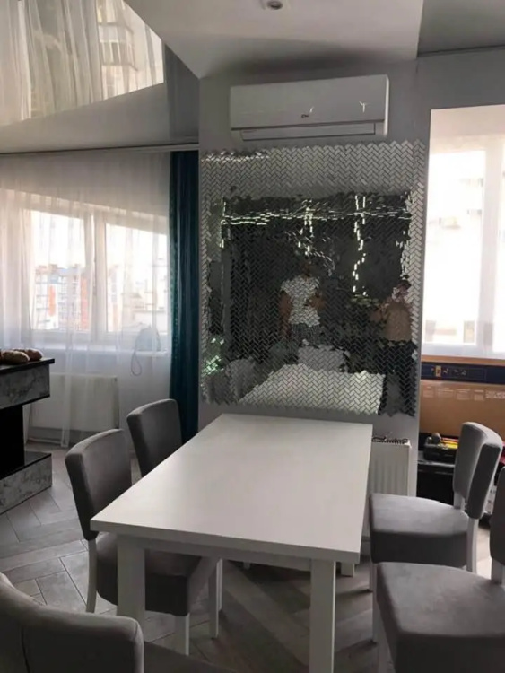 Мозаїка дзеркальна DecorStoneHub Zs-el-Z срібляста 308х294 мм паркет ялинка для вітальні та офісів