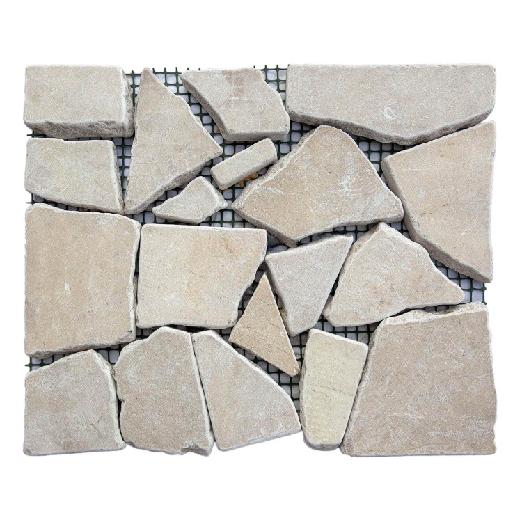 Брекчія мармурова на сітці, бежева 20мм