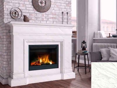 Портал для каміна Bravo Мадрид Volakas мармур білий прямий
