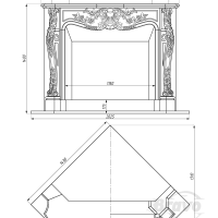 Портал для камина Bravo Нью-Йорк Nero Marquina Antique мрамор черный угловой