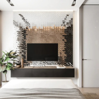 Мозаїка дзеркальна DecorStoneHub Zs-gmt-Z срібляста 318х318 мм паркет плетінка для салона та клубу Мозаїка дзеркальна DecorStoneHub Zs-gmt-Z срібляста 318х318 мм паркет плетінка для салона та клубу