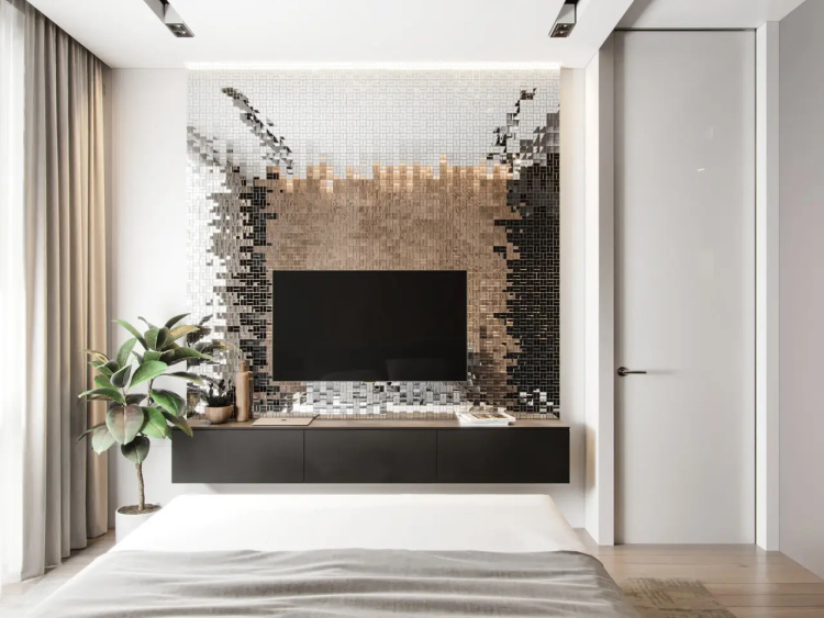 Мозаїка дзеркальна DecorStoneHub Zs-gmt-Z срібляста 318х318 мм паркет плетінка для салона та клубу