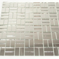 Мозаїка дзеркальна DecorStoneHub Zs-gmt-Z срібляста 318х318 мм паркет плетінка для салона та клубу Мозаїка дзеркальна DecorStoneHub Zs-gmt-Z срібляста 318х318 мм паркет плетінка для салона та клубу