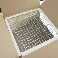 Мозаїка дзеркальна DecorStoneHub Zs-gmt-Z срібляста 318х318 мм паркет плетінка для салона та клубу Мозаїка дзеркальна DecorStoneHub Zs-gmt-Z срібляста 318х318 мм паркет плетінка для салона та клубу