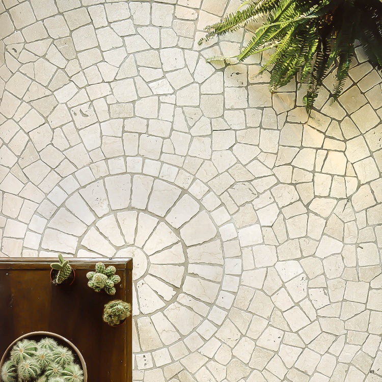 Брекчия мраморная без сетки, бежевая 20мм