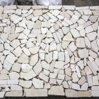 Брекчия мраморная без сетки, бежевая 20мм