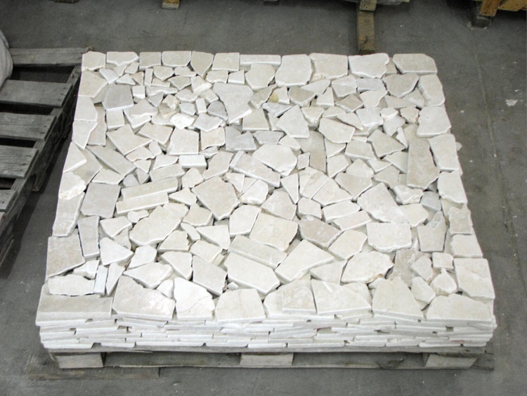 Брекчия мраморная без сетки, бежевая 20мм