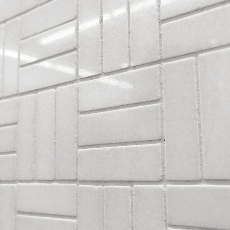 Мозаика из белого мрамора Thassos Tetris 217