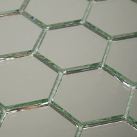 Мозаїка дзеркальна DecorStoneHub Zs-hex-Z срібляста 304х303 мм соти для зонування простору та ніш