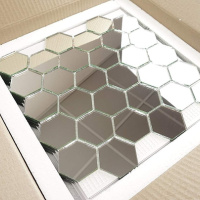 Мозаїка дзеркальна DecorStoneHub Zs-hex-Z срібляста 304х303 мм соти для зонування простору та ніш