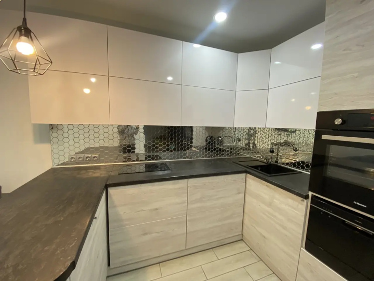 Мозаїка дзеркальна DecorStoneHub Zs-hex-Z срібляста 304х303 мм соти для зонування простору та ніш