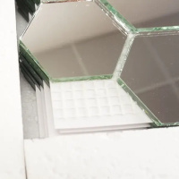 Мозаїка дзеркальна DecorStoneHub Zs-hex-Z срібляста 304х303 мм соти для зонування простору та ніш