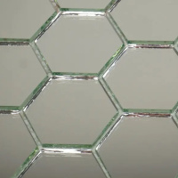 Мозаїка дзеркальна DecorStoneHub Zs-hex-Z срібляста 304х303 мм соти для зонування простору та ніш