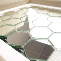 Мозаїка дзеркальна DecorStoneHub Zs-hex-Z срібляста 304х303 мм соти для зонування простору та ніш