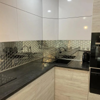 Мозаїка дзеркальна DecorStoneHub Zs-hex-Z срібляста 304х303 мм соти для зонування простору та ніш