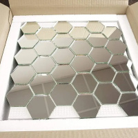 Мозаїка дзеркальна DecorStoneHub Zs-hex-Z срібляста 304х303 мм соти для зонування простору та ніш