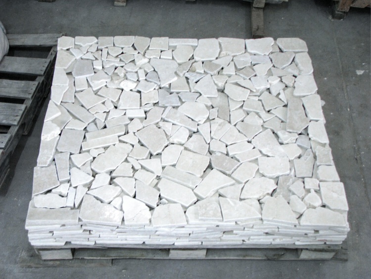 Брекчия мраморная без сетки, белая 20мм