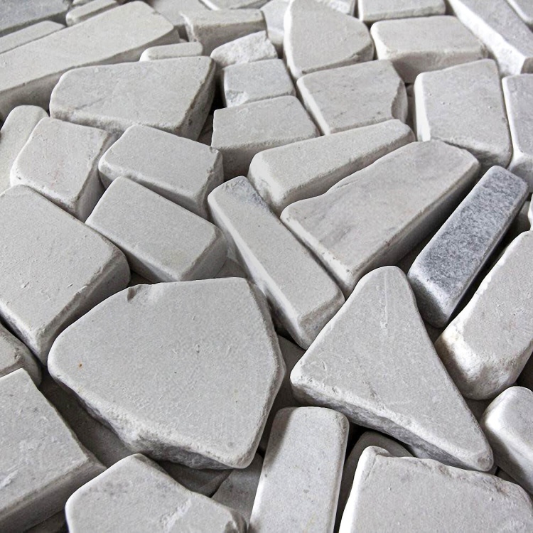 Брекчия мраморная без сетки, белая 20мм