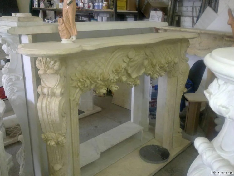 Камінний портал №3112 з мармуру Galala Beige