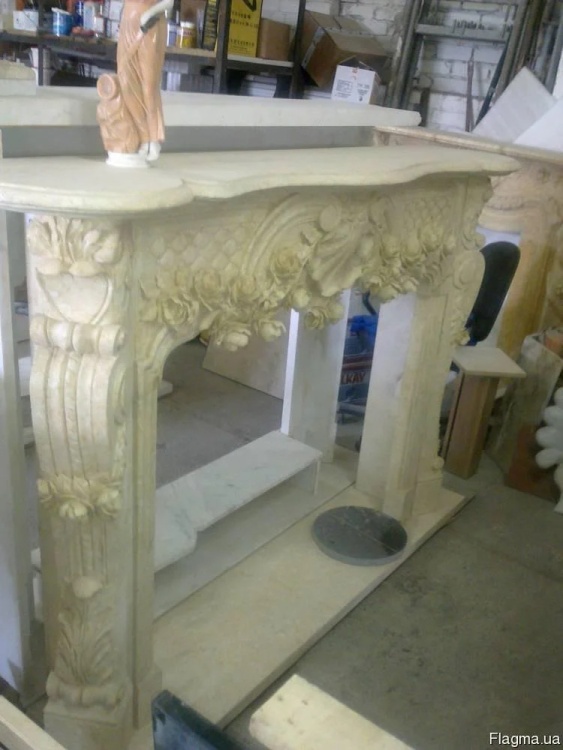 Камінний портал №3112 з мармуру Galala Beige