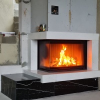 Портал для каміна Bravo Техно-2 Polaris + Nero Marquina мармур білий/чорний кутовий Портал для каміна Bravo Техно-2 Polaris + Nero Marquina мармур білий/чорний кутовий