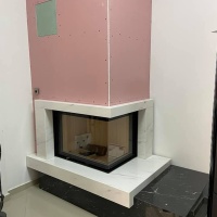 Портал для каміна Bravo Техно-2 Polaris + Nero Marquina мармур білий/чорний кутовий Портал для каміна Bravo Техно-2 Polaris + Nero Marquina мармур білий/чорний кутовий