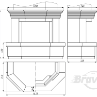 Портал для камина Bravo Одесса Giallo Atlantide мрамор бежевый прямой n2 Портал для камина Bravo Одесса Giallo Atlantide мрамор бежевый прямой n2