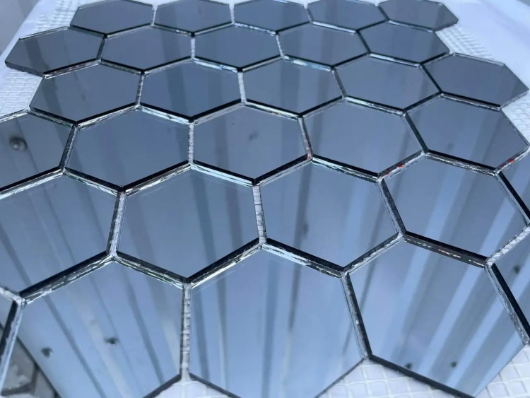 Мозаїка дзеркальна DecorStoneHub Zs-hex-G графітова 304х303 мм шестикутник для оформлення камінів