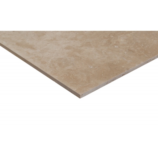 Плитка із травертину Classic Light Filled and Honed 1,2х61х61 см, бежева матова заповнена шліфована Standart