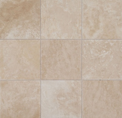 Плитка із травертину Classic Light Filled and Honed 1,2х61х61 см, бежева матова заповнена шліфована Standart