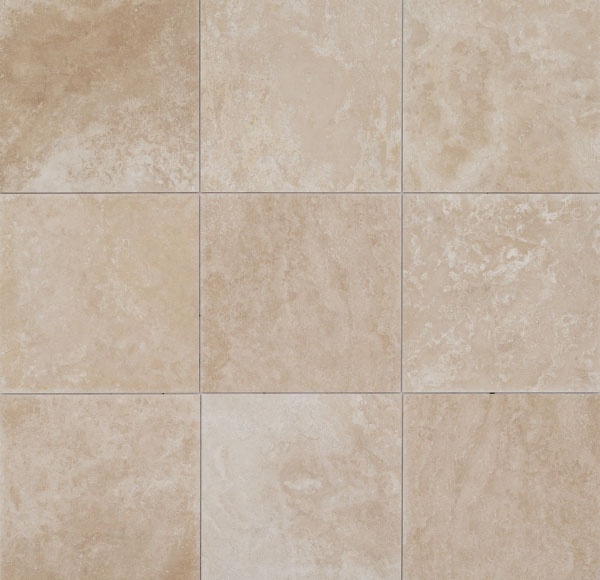 Плитка із травертину Classic Light Filled and Honed 1,2х61х61 см, бежева матова заповнена шліфована Standart