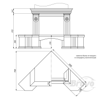 Портал для камина Bravo Болония Rosso Asiago + Botticino мрамор красный/бежевый угловой
