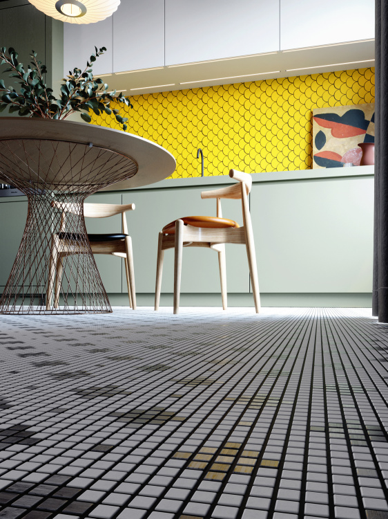 Мозаїка керамічна Kotto Ceramica SCALES SC 6025 Dark Yellow 240 x 240 x 9 (0,037 m.2)