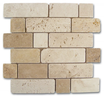 Мозаїка Dune Mosaico Travertino Brick 30.5*30.5 бежева