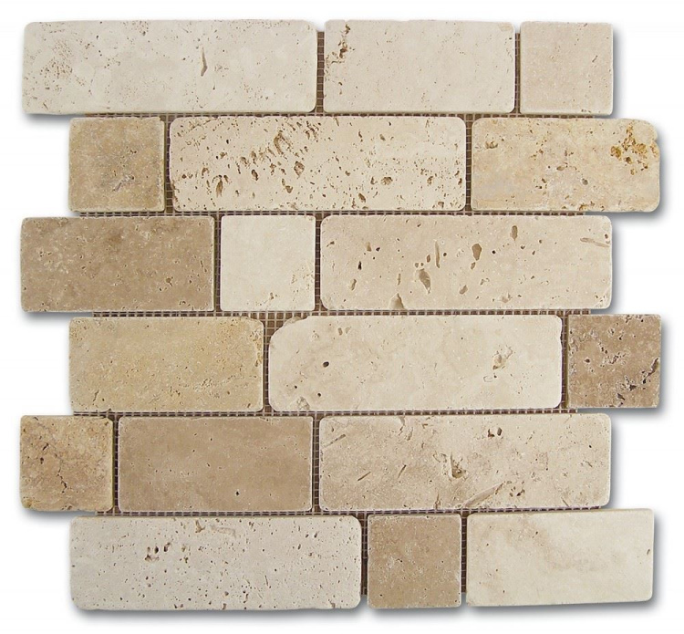 Мозаїка Dune Mosaico Travertino Brick 30.5*30.5 бежева