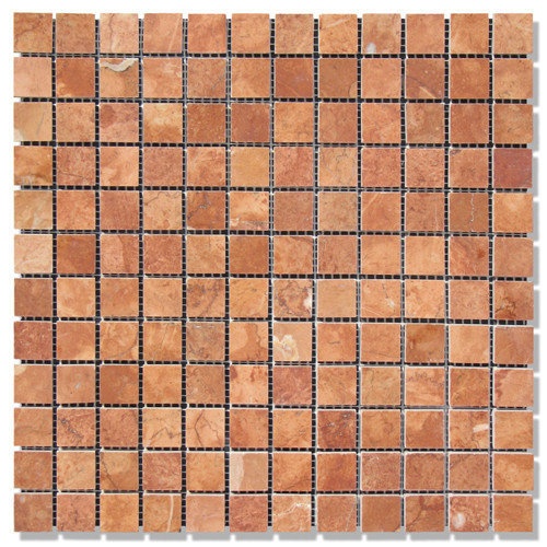 Мозаїка з мармуру Полірована МКР-2П (23x23) 6 мм Terracotta Mix