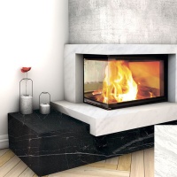 Портал для каміна Bravo Техно-2 Volakas + Nero Marquina мармур білий/чорний кутовий Портал для каміна Bravo Техно-2 Volakas + Nero Marquina мармур білий/чорний кутовий