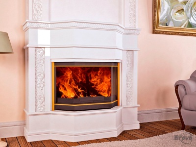 Портал для камина Bravo Милано Botticino мрамор бежевый прямой