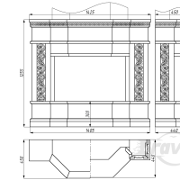 Портал для каміна Bravo Мілано Botticino мармур бежевий прямий Портал для каміна Bravo Мілано Botticino мармур бежевий прямий
