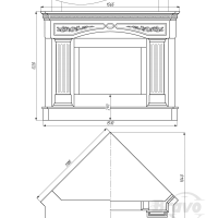 Портал для каміна Bravo Валенсія Botticino мармур бежевий кутовий Портал для каміна Bravo Валенсія Botticino мармур бежевий кутовий