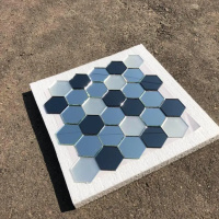 Мозаїка дзеркальна DecorStoneHub Zs-hex-ZSG сріблясто-графітовий мікс з сатином 304х303 мм гексагон