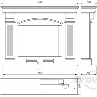 Портал для каміна Bravo Тулуза Botticino + Emperador Dark мармур бежевий/коричневий прямий Портал для каміна Bravo Тулуза Botticino + Emperador Dark мармур бежевий/коричневий прямий