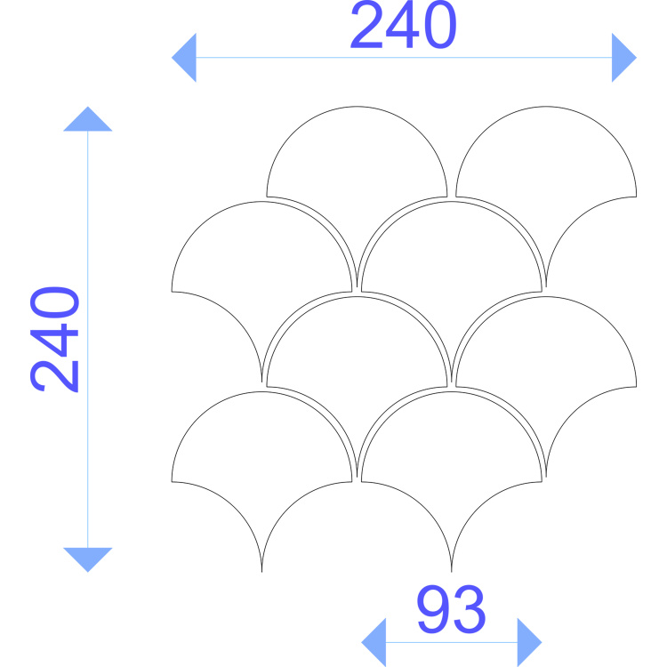 Мозаїка керамічна Kotto Ceramica SCALES SCP 6053 240 x 240 x 9 (0,037 m.2)