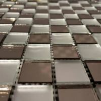 Мозаїка дзеркальна DecorStoneHub Zs-mix-SB бронзова з сатином 330х330 мм шахова дошка для обрамлення