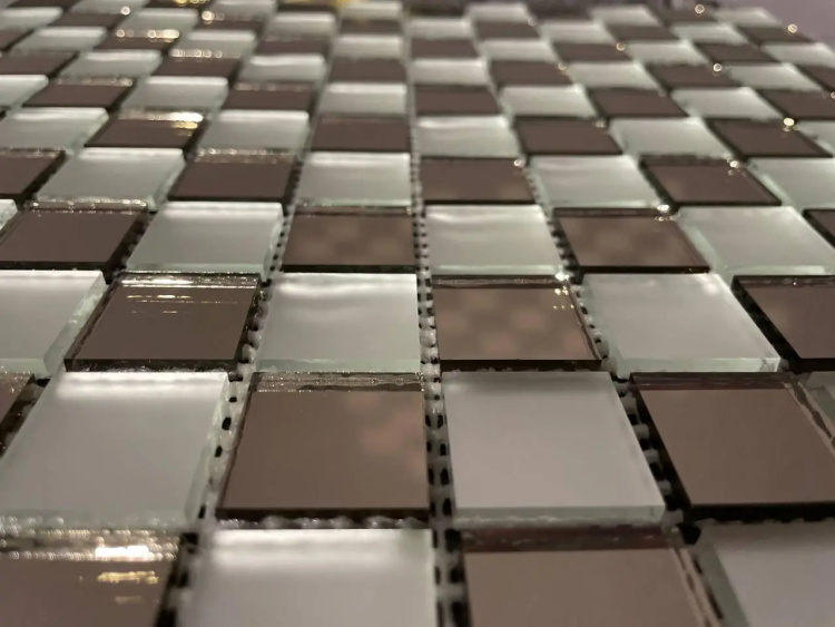 Мозаїка дзеркальна DecorStoneHub Zs-mix-SB бронзова з сатином 330х330 мм шахова дошка для обрамлення