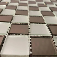 Мозаїка дзеркальна DecorStoneHub Zs-mix-SB бронзова з сатином 330х330 мм шахова дошка для обрамлення