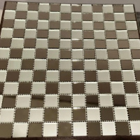 Мозаїка дзеркальна DecorStoneHub Zs-mix-SB бронзова з сатином 330х330 мм шахова дошка для обрамлення