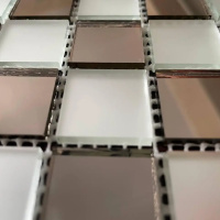 Мозаїка дзеркальна DecorStoneHub Zs-mix-SB бронзова з сатином 330х330 мм шахова дошка для обрамлення