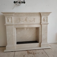 Портал для камина Bravo Амстердам Crema Marfil мрамор бежевый прямой Портал для камина Bravo Амстердам Crema Marfil мрамор бежевый прямой